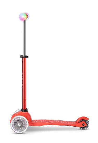 Самокат Micro Mini2Grow Deluxe Magic LED красный