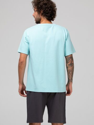 Мужской костюм для дома и отдыха: футболка и шорты (Размер: M) (Цвет: голубой)