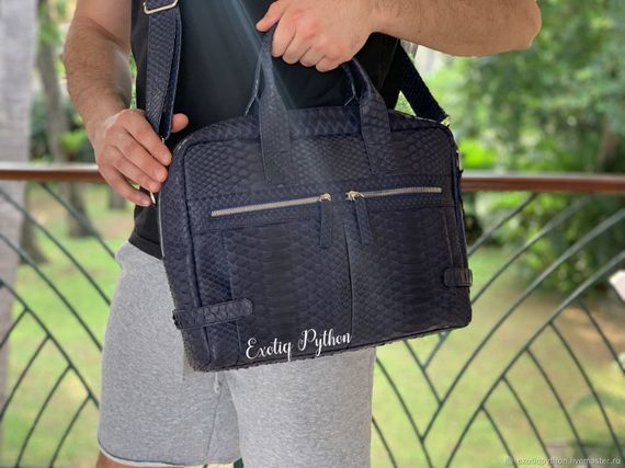Мужская сумка из кожи питона BG-415