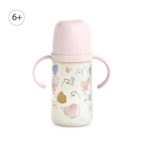 Бутылочка-поильник c ручками Suavinex 270 мл, 6+мес, розовая