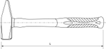 PHH500 Молоток слесарный с фиберглассовой рукояткой, 500 гр.