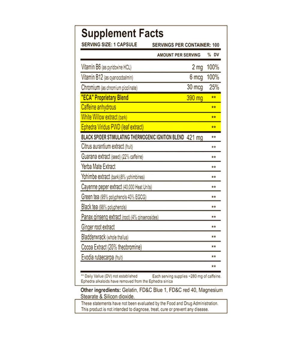 Жиросжигатель Cloma Pharma Black Spider 100 капсул