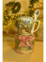 Новогодний подарочный кружка с ложкой