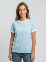 Футболка голубая с отворотами