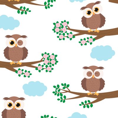 Совы и цветы