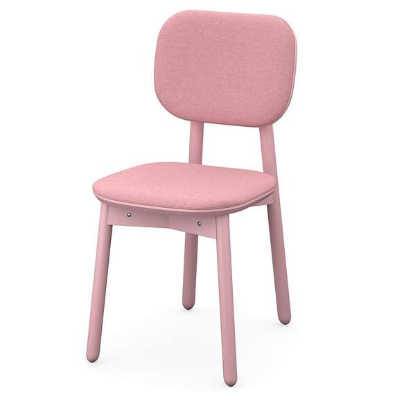 Стул с обивкой Saga, рогожка, розовый