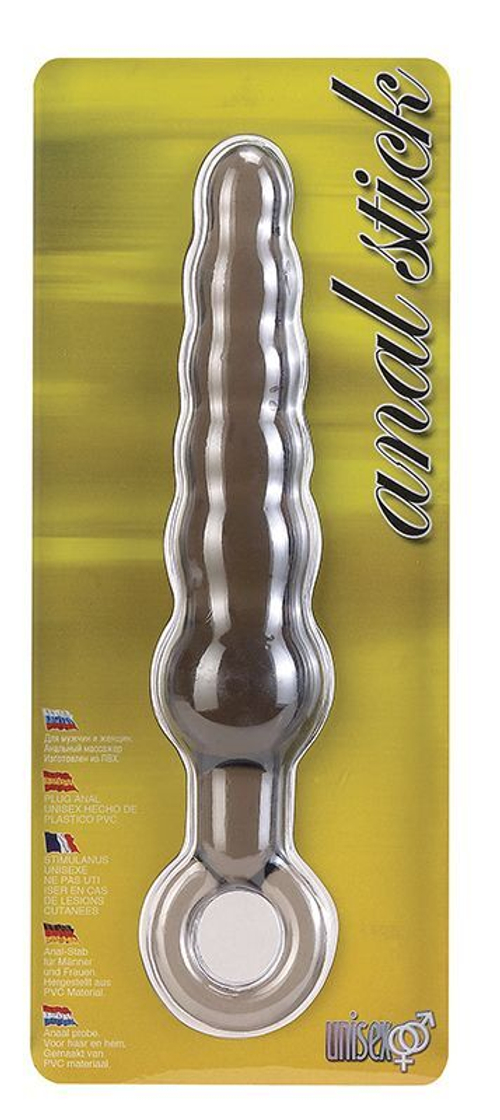 Дымчатая фигурная анальная ёлочка ANAL STICK - 14 см.