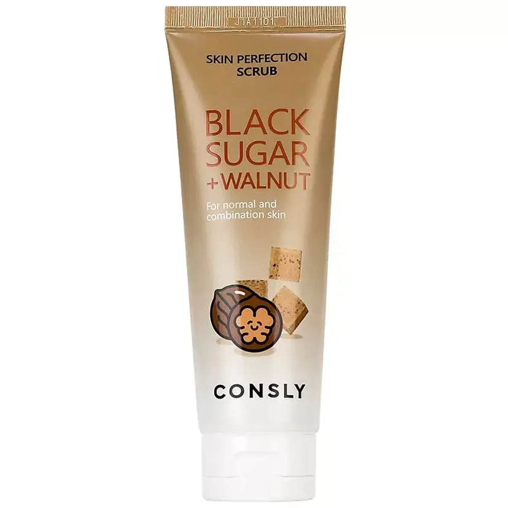 CONSLY Скраб для лица с черным сахаром и экстрактом грецкого ореха Black Sugar & Walnut Skin Perfection Scrub, 120 мл