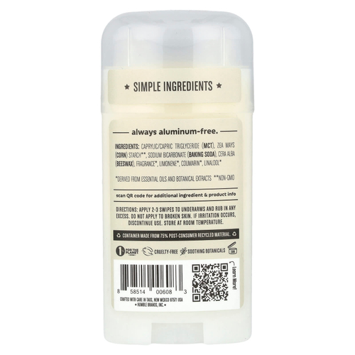 Humble Brands, Дезодорант без алюминия, пало санто и ладан, 70 г (2,5 унции)