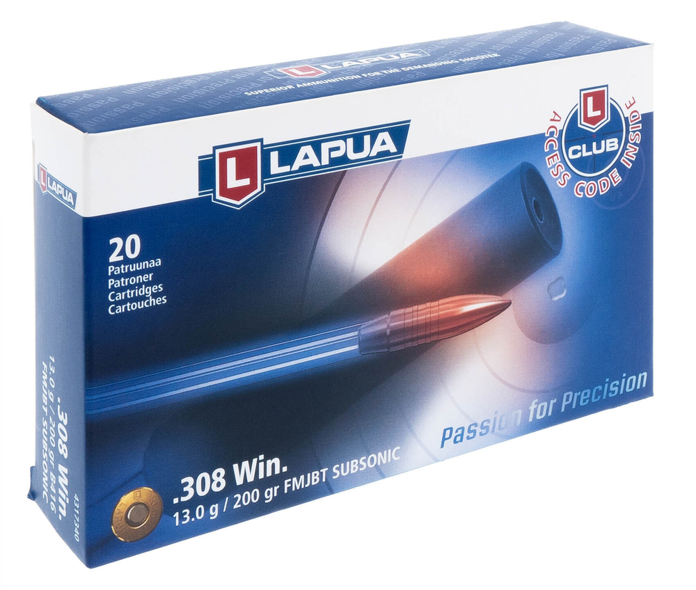 Патроны .308 Win Lapua 13г. FMJ BT Subsonic