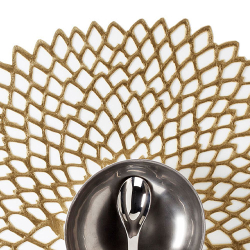 Салфетка подстановочная 36х39 Chilewiсh Pressed dahlia Brass США фрагмент