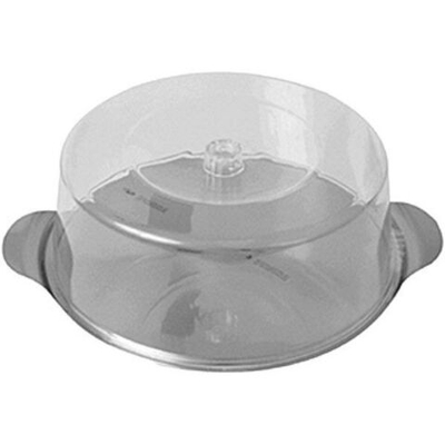 Тортовница с колпаком;сталь,пластик;D=30,H=11см;прозр.,металлич. (Цвет: прозрачный)