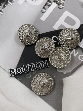Пуговицы в стиле Бмн. серебристые "Лев"