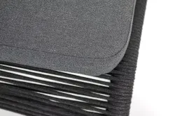 "Ането" стул барный плетеный из роупа, каркас алюминий темно-серый (RAL7024) муар, роуп темно-серый круглый, ткань темно-серая 027