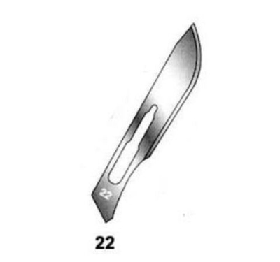 Лезвие 22 хирургическое стерильное одноразовое, углеродистая сталь, 100 шт/уп
