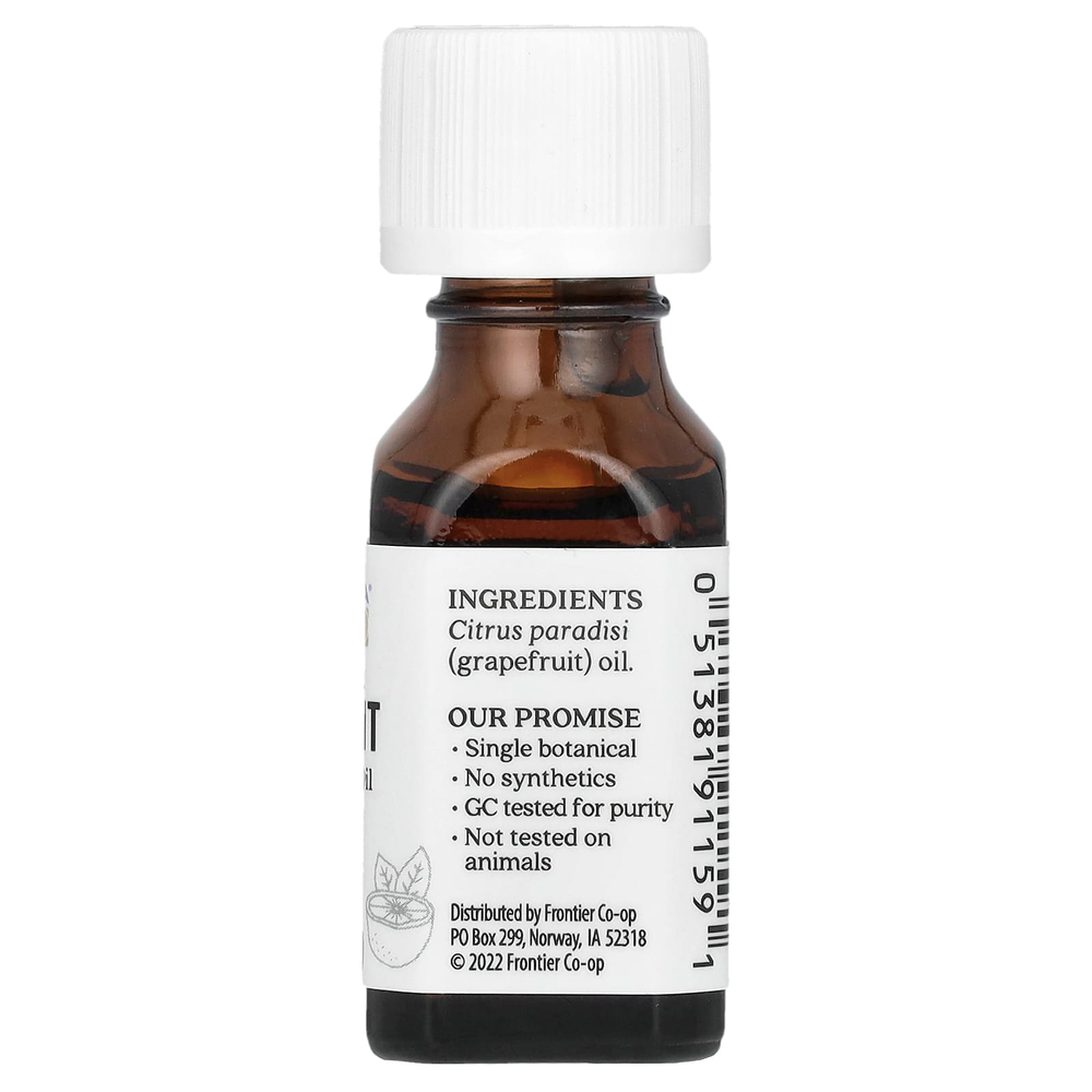 Aura Cacia, 100% чистое эфирное масло, грейпфрут, 0.5 жидких унций (15 мл)