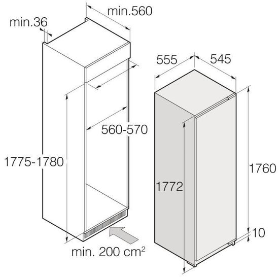 Встраиваемый холодильник Asko R31842I