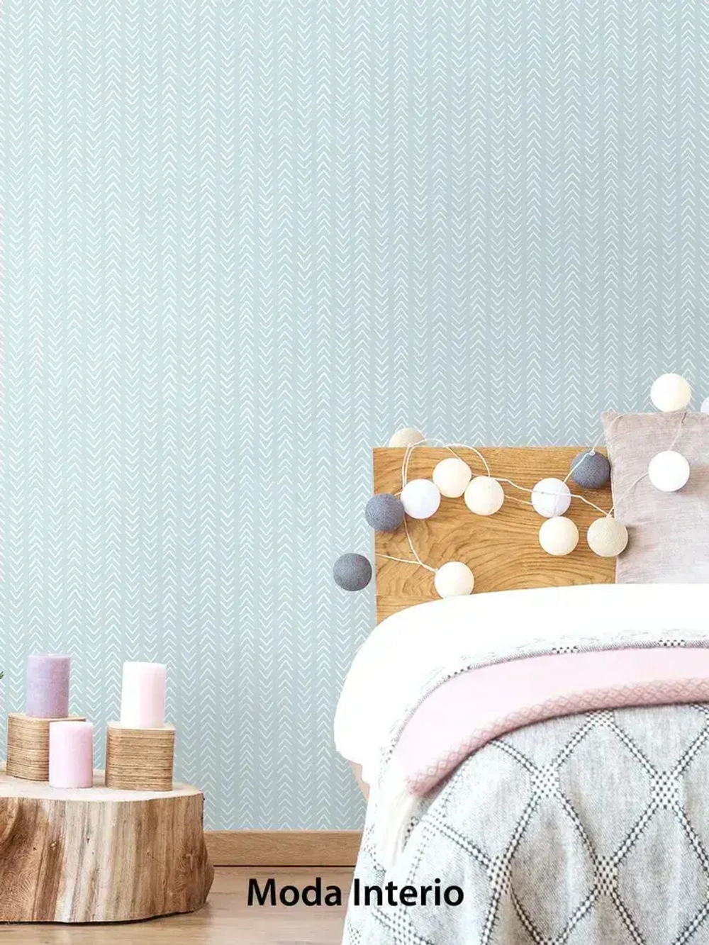 Обои винил на флизелине, геометрия на голубом, ковер, мешковина, метровые, для кухни, Arrow (Moda interio)