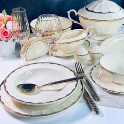 Lenardi 205-939 Обеденный сервиз 30пр. ИМПЕРИАЛ ЗОЛОТО в под.уп.(х1)Фарфор