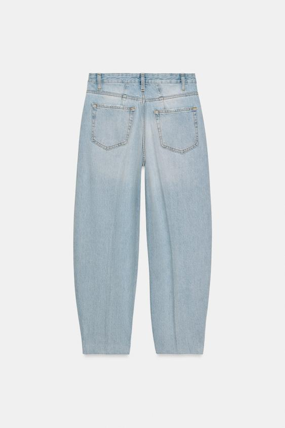 ZARA ДЖИНСЫ ZW COLLECTION BARREL С ВЫСОКОЙ ПОСАДКОЙ, ГОЛУБОЙ