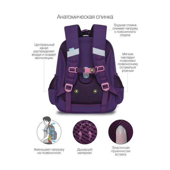 Çanta \ Bag \ RAz-286-4 Рюкзак школьный (/1 фиолетовый)