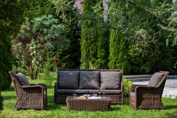 "Гляссе" лаунж-зона из искусственного ротанга, цвет коричневый