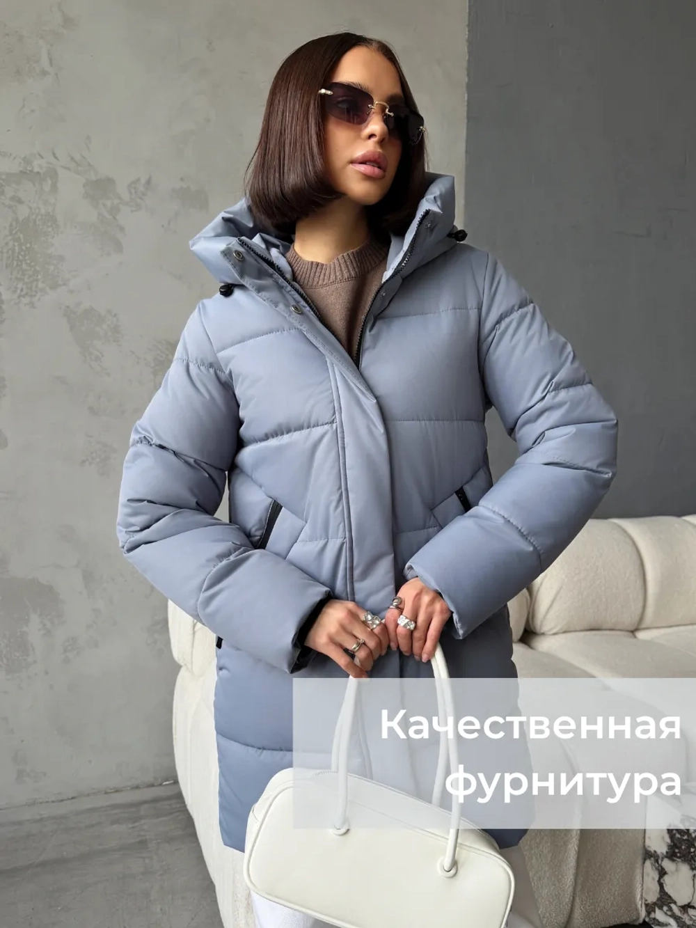 Куртка зимняя удлиненная с капюшоном