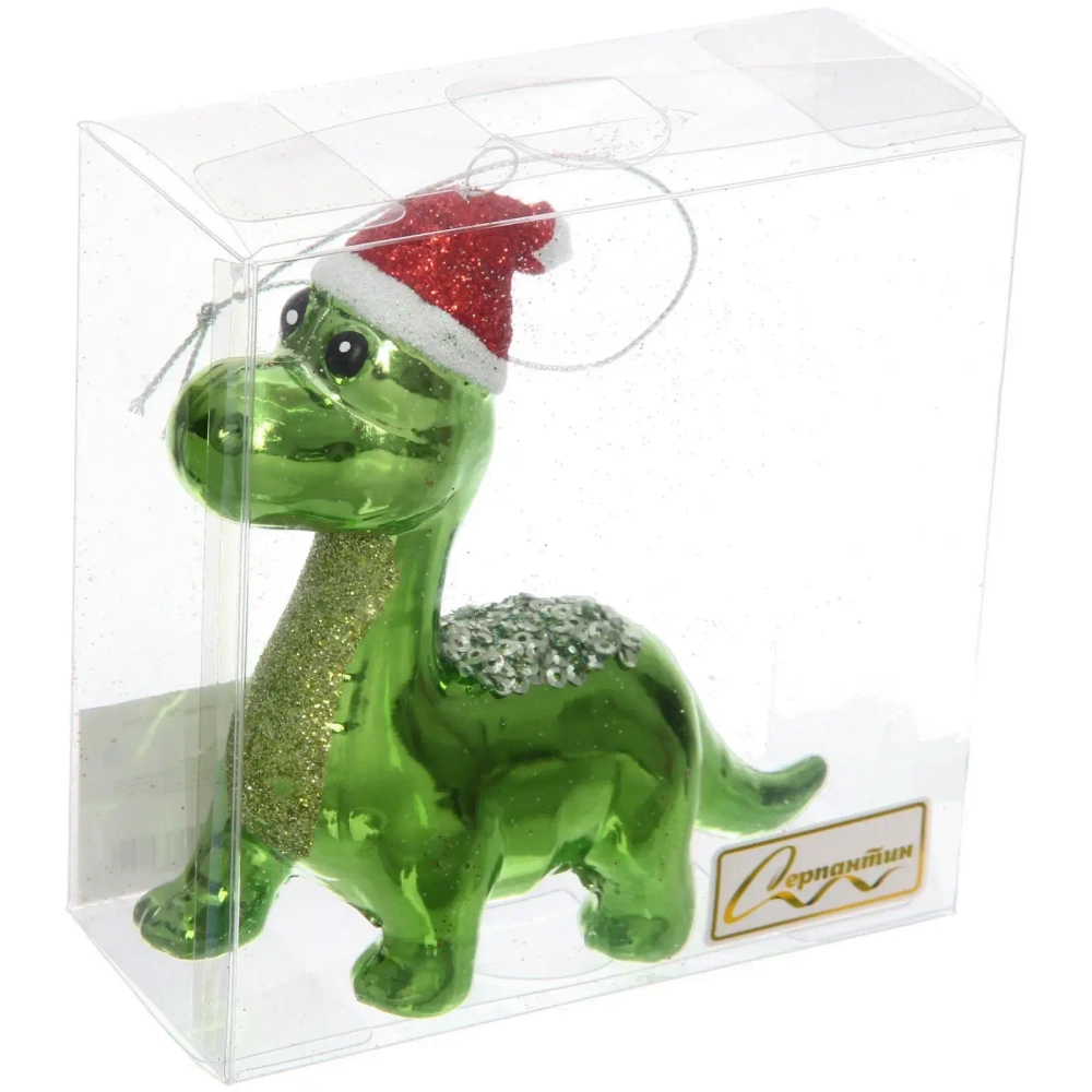 Ёлочная игрушка «Весёлый динозавр» 4*13*11.5 см, Салатовый