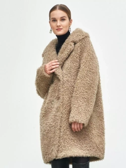 Шуба чебурашка тедди, оливковая, Северина