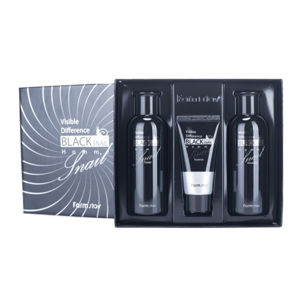 Набор по уходу за кожей для мужчин c муцином черной улитки FarmStay Visible Difference Black Snail Homme