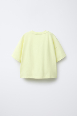 ZARA ФУТБОЛКА С ТЕКСТОВЫМ ПРИНТОМ, ЛАЙМОВЫЙ