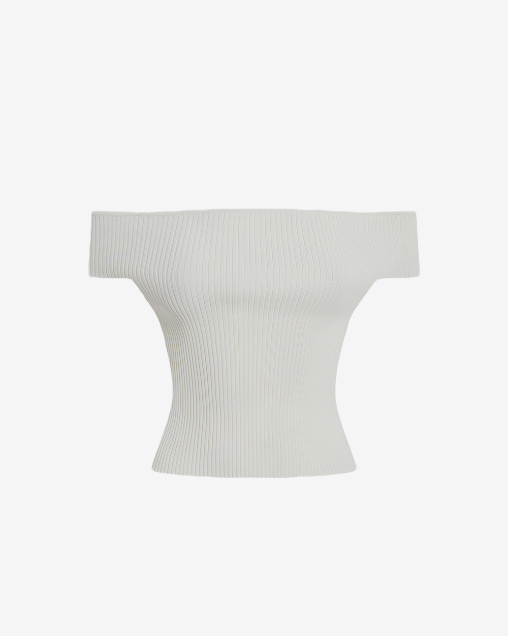 Топ трикотажный с открытыми плечами и короткими рукавами