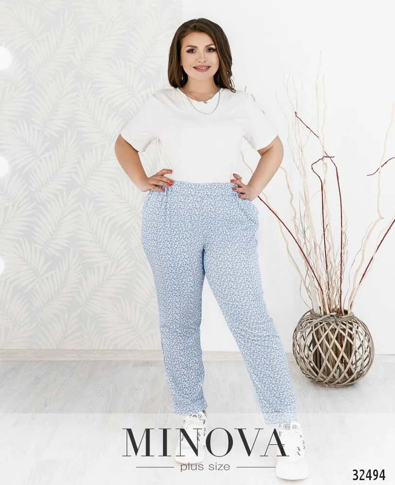 Брюки 1086Б-2-голубой Minova