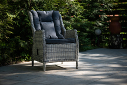 Регулируемое кресло из искусственного ротанга /алюминиевый каркас ВЕРОНА Серое
