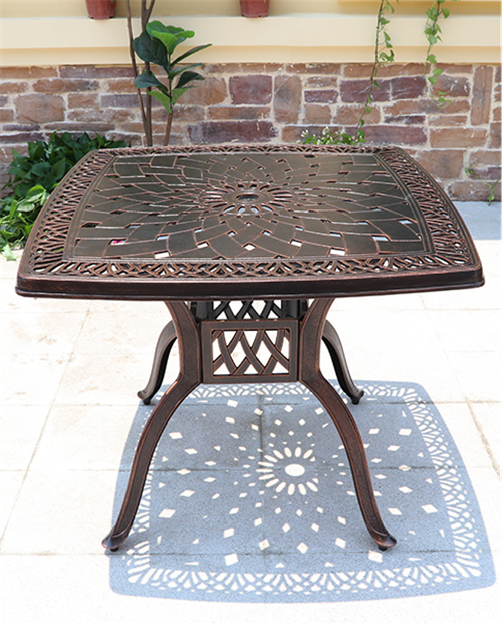 Комплект из литого алюминия стол квадратный АДОНИС «ADONIS» 90х90 + 4 кресла БОСТОН-2 «BOSTON-2»