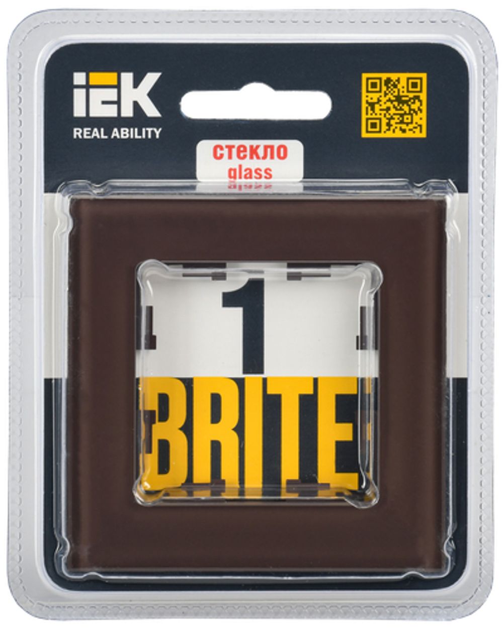 BRITE Рамка 1 -местная РУ-1-2-БрТБ стекло темная бронза IEK