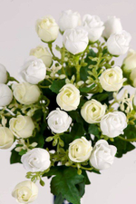 Букет мини-розочек белый 23см