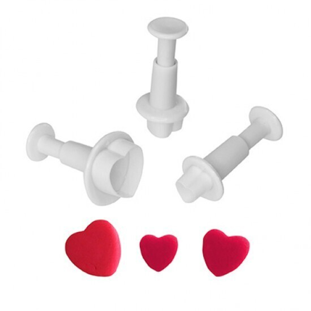 Набор плунжеров Сердечко малое 3 шт диаметр от 1,5 до 1 см