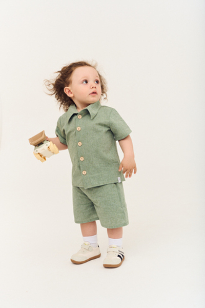 Комплект рубашка и шорты "Summer set" (зеленый)