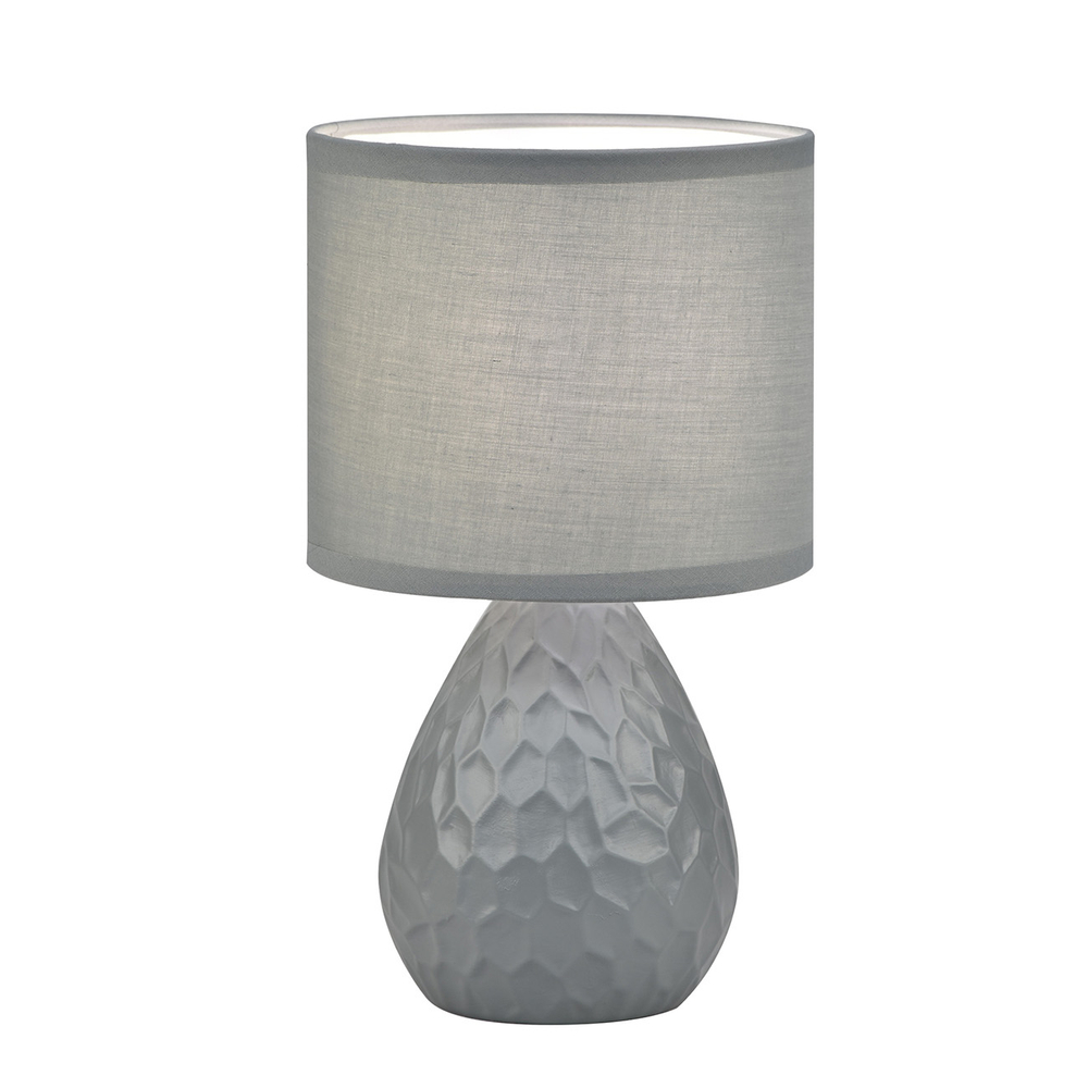 Настольный светильник 1х40Вт Е14, керамика/ткань, серый