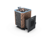 Банная печь Душа- 15 Сетка Леопард Закрытая Каменка стекло 8мм