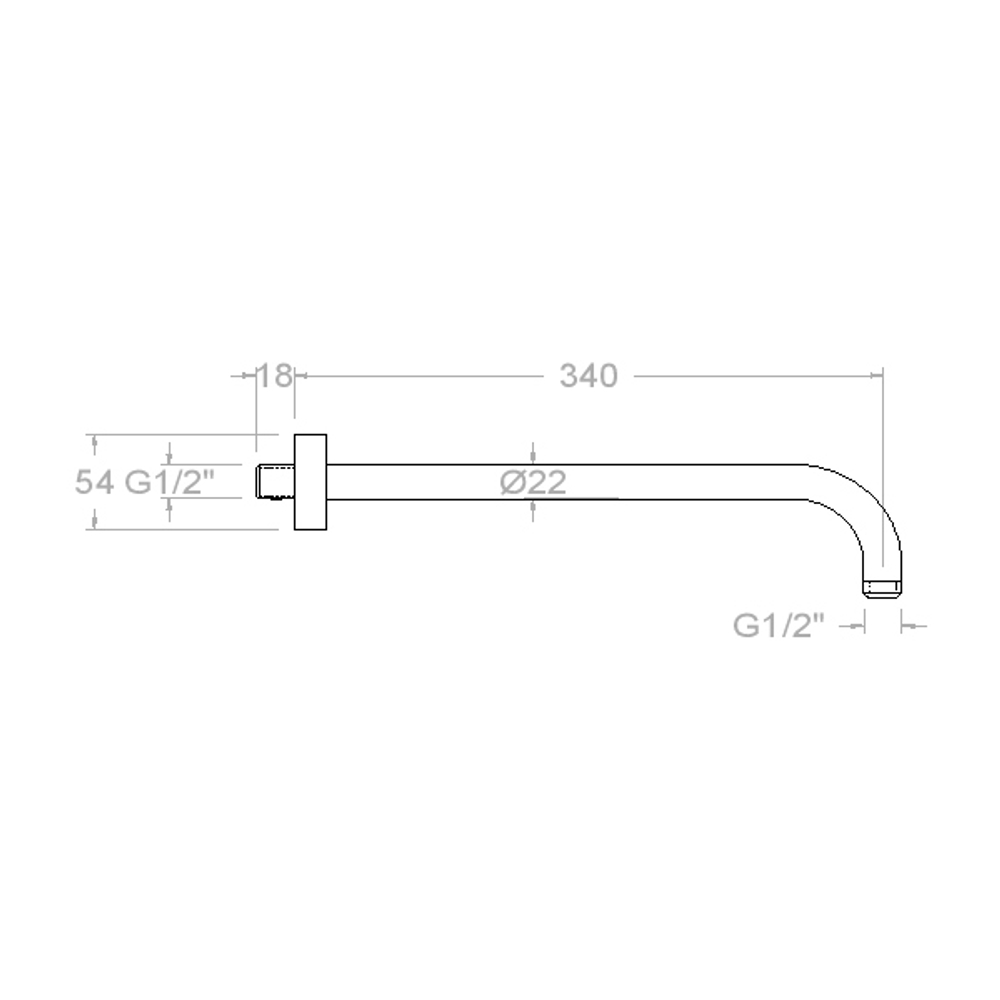 Кронштейн тропического душа настенный круглый B350NM чёрный