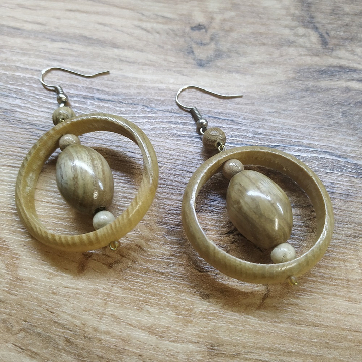 Серьги Истина, дерево, цвет светло-коричневый, 35x45 мм 315522