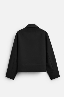 ZARA ТОЛСТОВКА КОМФОРТНОЙ ПОСАДКИ С ВОРОТНИКОМ НА МОЛНИИ, ЧЕРНЫЙ