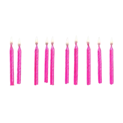 Свечи в торт "Спираль", 6 см, металлик розовый, набор 10 шт