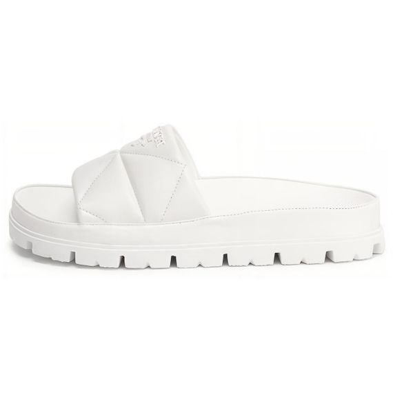 Prada Flat Slip-On Sandal 'White'