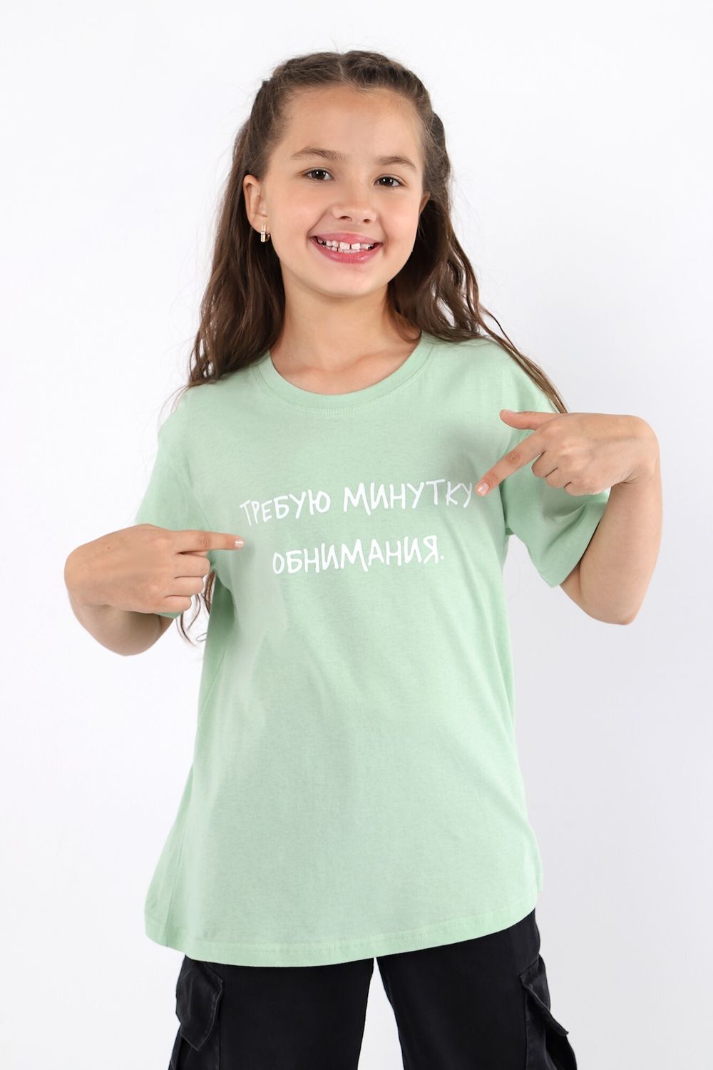 Фуфайка (футболка) для девочки Кэш-1 Виотекс ЗЕЛЁНЫЙ