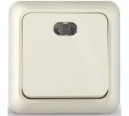 Выключатель одноклавишный с подсветкой "UNIVersal" серия "Олимп", о/у, 10А, 220В, "слоновая кость"