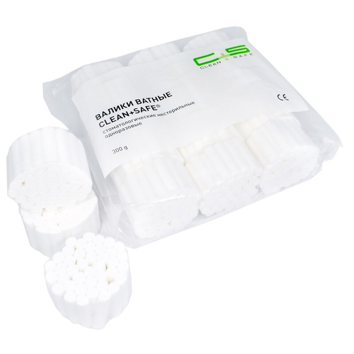 Ватные валики Clean+Safe/ Клин+Сейф стом. №1 (d=8мм,840шт.)