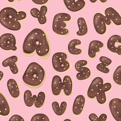 Пончики буквы английского алфавита для детей еда завтрак глазурь сладости